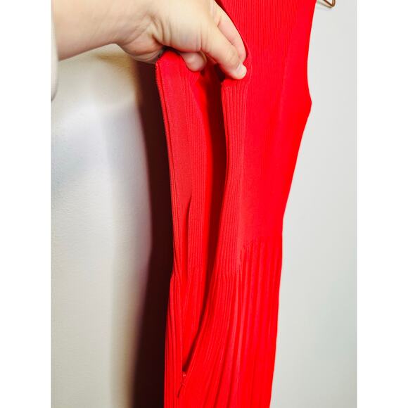 MICHAEL KORS Red Ribbed Sleeveless Tank Long Maxi Style Dress Size Medium - Picture 13 of 14